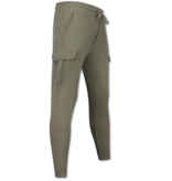 Enos Lässiger, gerippter Oversize-Jogginganzug für Herren – Herren-Trainingsanzug – Elegantes zweiteiliges Set – 7920 – Olivgrün