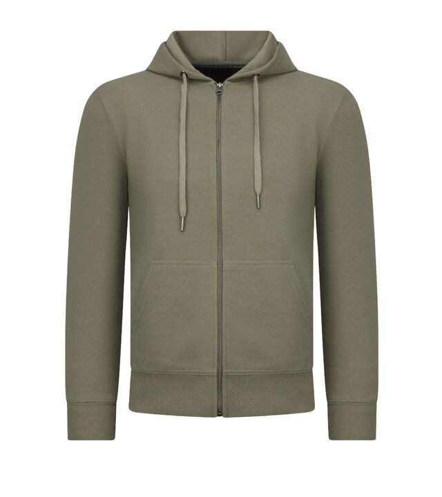 Enos Lässiger, gerippter Oversize-Jogginganzug für Herren – Herren-Trainingsanzug – Elegantes zweiteiliges Set – 7920 – Olivgrün