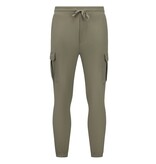 Enos Lässiger, gerippter Oversize-Jogginganzug für Herren – Herren-Trainingsanzug – Elegantes zweiteiliges Set – 7920 – Olivgrün