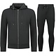 Lässiger, gerippter Oversize-Trainingsanzug für Herren – Jogginganzug für Erwachsene – Elegantes zweiteiliges Set – 7920 – Schwarz