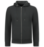 Enos Lässiger, gerippter Oversize-Trainingsanzug für Herren – Jogginganzug für Erwachsene – Elegantes zweiteiliges Set – 7920 – Schwarz