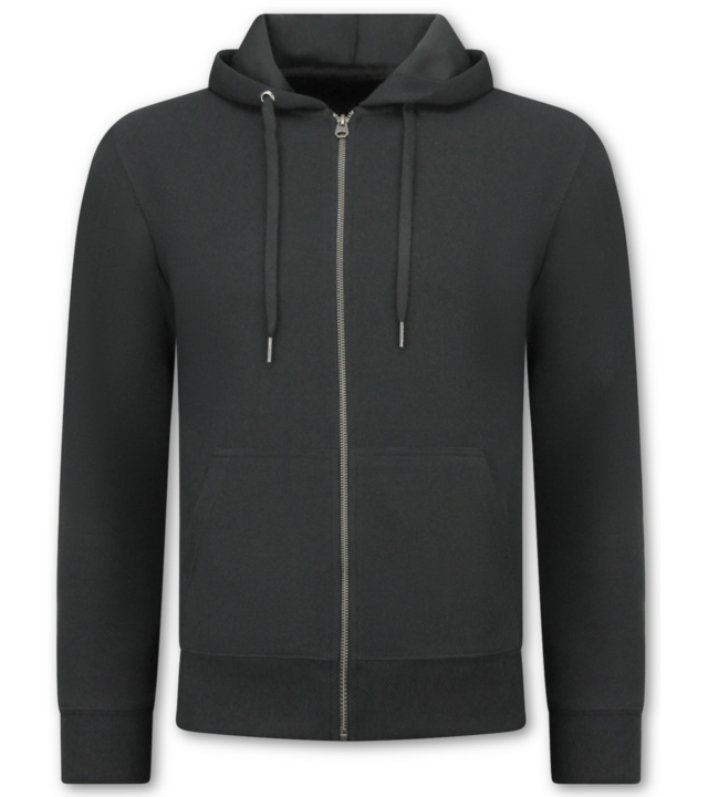 Enos Lässiger, gerippter Oversize-Trainingsanzug für Herren – Jogginganzug für Erwachsene – Elegantes zweiteiliges Set – 7920 – Schwarz