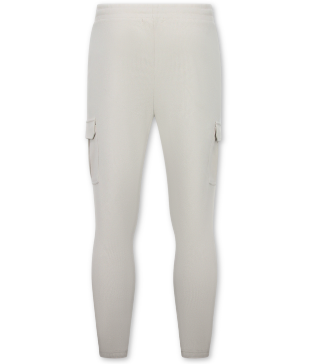 Enos Lässiges, geripptes Zweiteiler-Set in Oversize – Herren-Trainingsanzug – Jogginganzug für Herren – 7920 – Beige