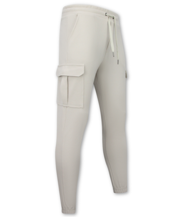 Enos Lässiges, geripptes Zweiteiler-Set in Oversize – Herren-Trainingsanzug – Jogginganzug für Herren – 7920 – Beige