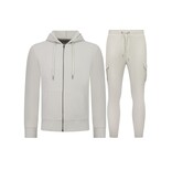 Enos Lässiges, geripptes Zweiteiler-Set in Oversize – Herren-Trainingsanzug – Jogginganzug für Herren – 7920 – Beige