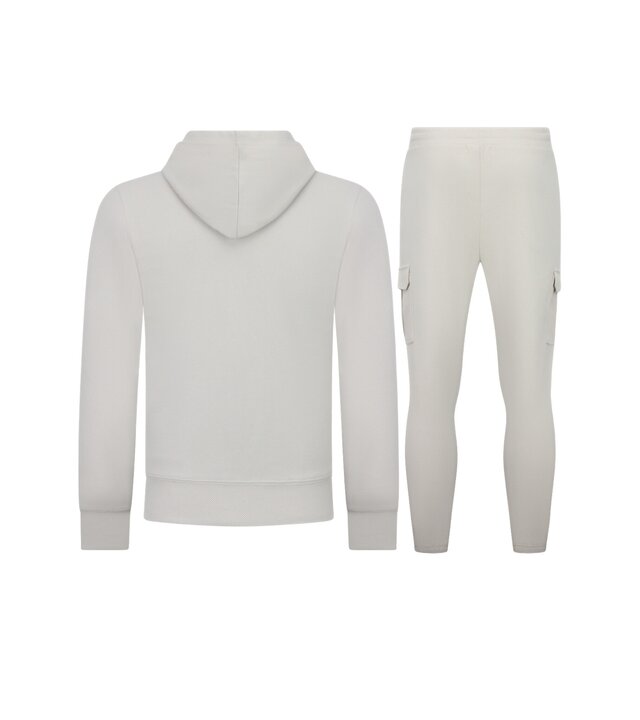 Enos Lässiges, geripptes Zweiteiler-Set in Oversize – Herren-Trainingsanzug – Jogginganzug für Herren – 7920 – Beige