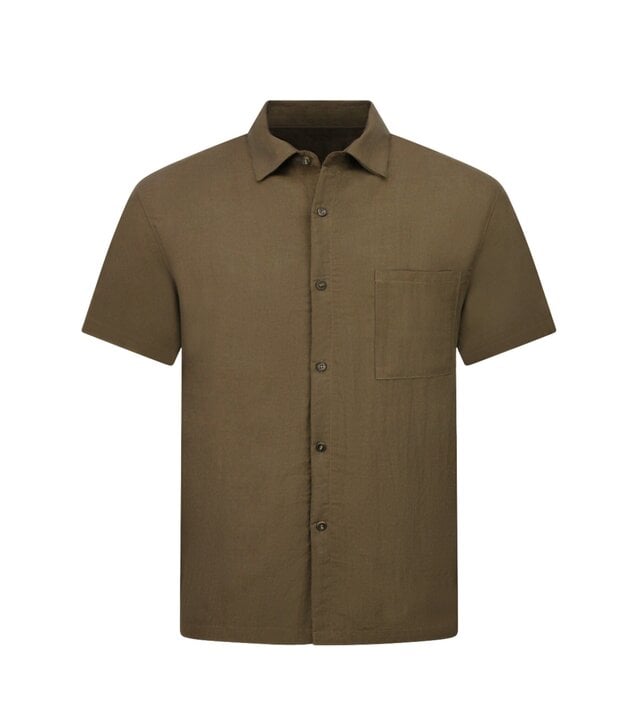 Enos Leinen-Twinset in Übergröße – Herren-Sommerset – Leinenhemd und Leinenhose – 7165 – Braun