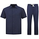 Leinen-Sommer-Set für Herren – Oversized Twinset – Leinenhose für Herren – Leinenhemd für Herren – 7165 – Blau