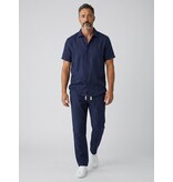 Enos Leinen-Sommer-Set für Herren – Oversized Twinset – Leinenhose für Herren – Leinenhemd für Herren – 7165 – Blau
