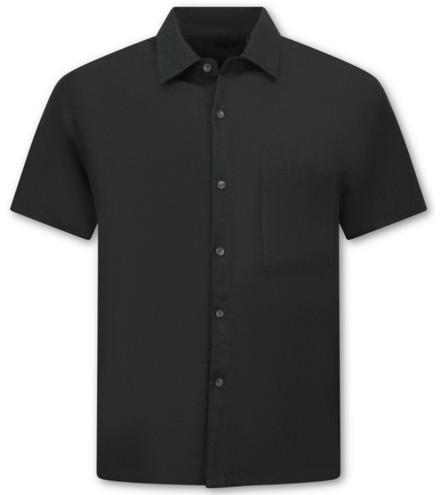 Enos Leinen-Sommer-Set für Herren – Oversized Twinset – Leinenhose für Herren – Leinenhemd für Herren – 7165 – Schwarz