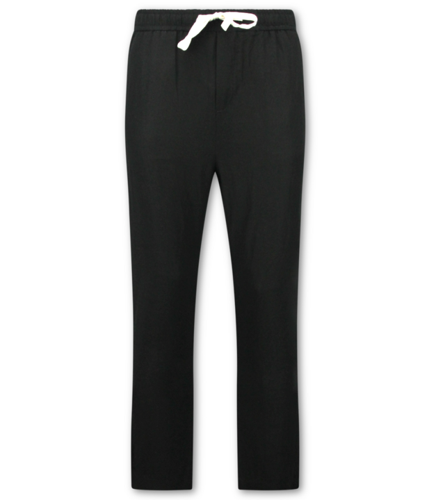 Enos Leinen-Sommer-Set für Herren – Oversized Twinset – Leinenhose für Herren – Leinenhemd für Herren – 7165 – Schwarz