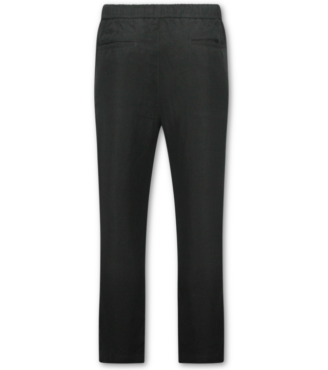 Enos Leinen-Sommer-Set für Herren – Oversized Twinset – Leinenhose für Herren – Leinenhemd für Herren – 7165 – Schwarz