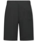 Enos Herren-Sommer-Set – Geripptes Oversize-Poloshirt und Shorts – Kombi-Set – F-5827 – Schwarz