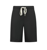 Enos Herren-Sommer-Set – Geripptes Oversize-Poloshirt und Shorts – Kombi-Set – F-5827 – Schwarz