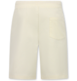 Enos Herren-Sommer-Set – Geripptes Oversize-Poloshirt und Shorts – Kombi-Set – F-5827 – Beige