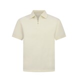 Enos Herren-Sommer-Set – Geripptes Oversize-Poloshirt und Shorts – Kombi-Set – F-5827 – Beige