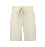 Enos Herren-Sommer-Set – Geripptes Oversize-Poloshirt und Shorts – Kombi-Set – F-5827 – Beige