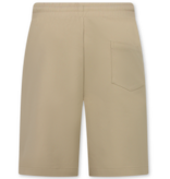 Enos Herren-Sommer-Set – Geripptes Oversize-Poloshirt und Shorts – Kombi-Set – F-5827 – Braun