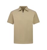 Enos Herren-Sommer-Set – Geripptes Oversize-Poloshirt und Shorts – Kombi-Set – F-5827 – Braun