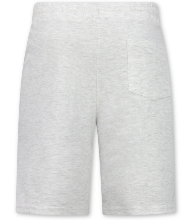 Enos Herren-Sommer-Set – Geripptes Oversize-Poloshirt – Herrenshorts / Herren-Oversize-T-Shirt – Twinset – F-5828 – Grau
