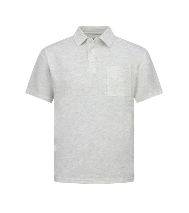 Enos Herren-Sommer-Set – Geripptes Oversize-Poloshirt – Herrenshorts / Herren-Oversize-T-Shirt – Twinset – F-5828 – Grau