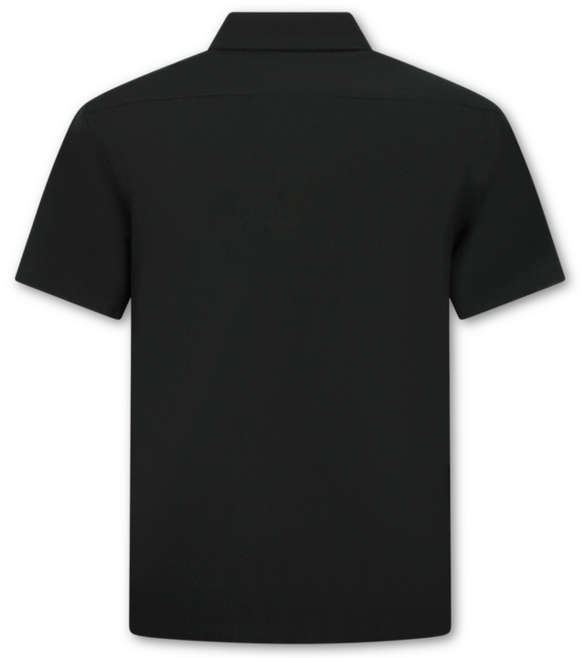 Enos Herren-Sommer-Set – Geripptes Oversize-Poloshirt – Herrenshorts / Herren-Oversize-T-Shirt – Twinset – F-5828 – Schwarz