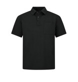 Enos Herren-Sommer-Set – Geripptes Oversize-Poloshirt – Herrenshorts / Herren-Oversize-T-Shirt – Twinset – F-5828 – Schwarz