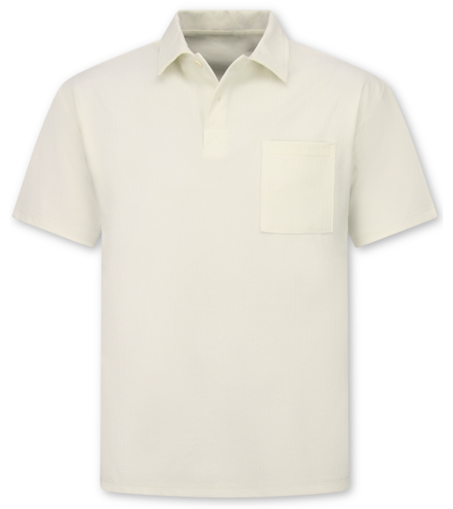 Enos Herren-Sommer-Set – Geripptes Oversize-Poloshirt – Herrenshorts / Herren-Oversize-T-Shirt – Twinset – F-5828 – Beige