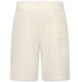Enos Herren-Sommer-Set – Geripptes Oversize-Poloshirt – Herrenshorts / Herren-Oversize-T-Shirt – Twinset – F-5828 – Beige