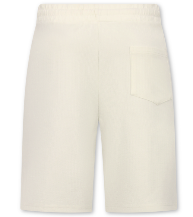 Enos Herren-Sommer-Set – Geripptes Oversize-Poloshirt – Herrenshorts / Herren-Oversize-T-Shirt – Twinset – F-5828 – Beige