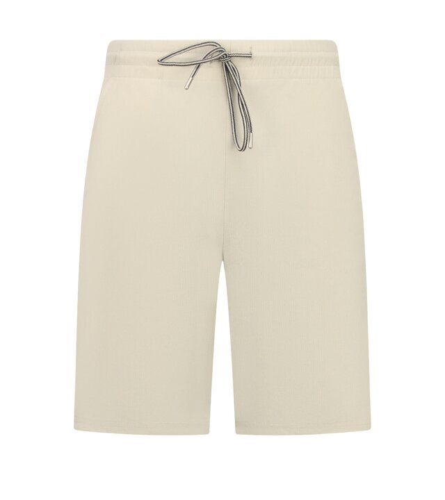Enos Herren-Sommer-Set – Geripptes Oversize-Hemd und Shorts – Zweiteiliges Set – F-5830 – Beige