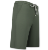 Enos Herren-Sommer-Set – Geripptes Oversize-Hemd und Shorts – Zweiteiliges Set – F-5830 – Grün