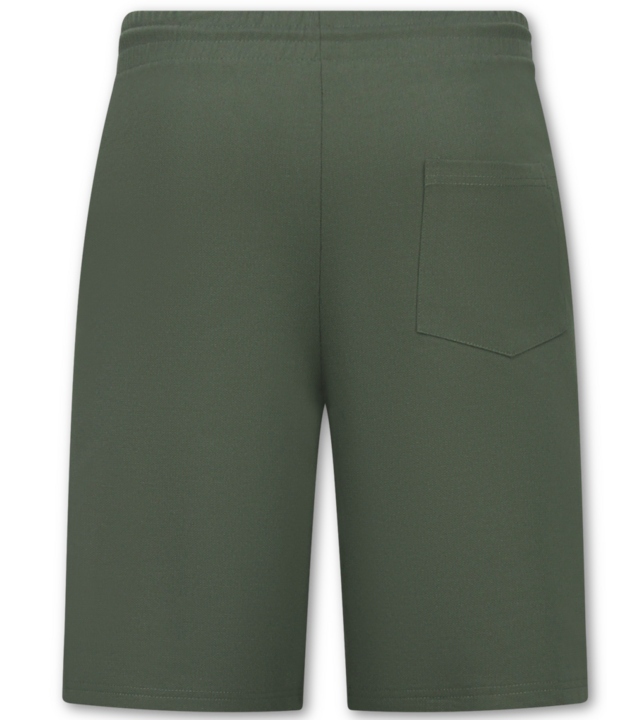Enos Herren-Sommer-Set – Geripptes Oversize-Hemd und Shorts – Zweiteiliges Set – F-5830 – Grün