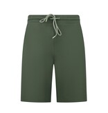 Enos Herren-Sommer-Set – Geripptes Oversize-Hemd und Shorts – Zweiteiliges Set – F-5830 – Grün