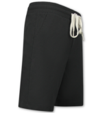 Enos Herren-Sommer-Set – Geripptes Oversize-Hemd und Shorts – Zweiteiliges Set – F-5830 – Schwarz