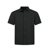 Enos Herren-Sommer-Set – Geripptes Oversize-Hemd und Shorts – Zweiteiliges Set – F-5830 – Schwarz