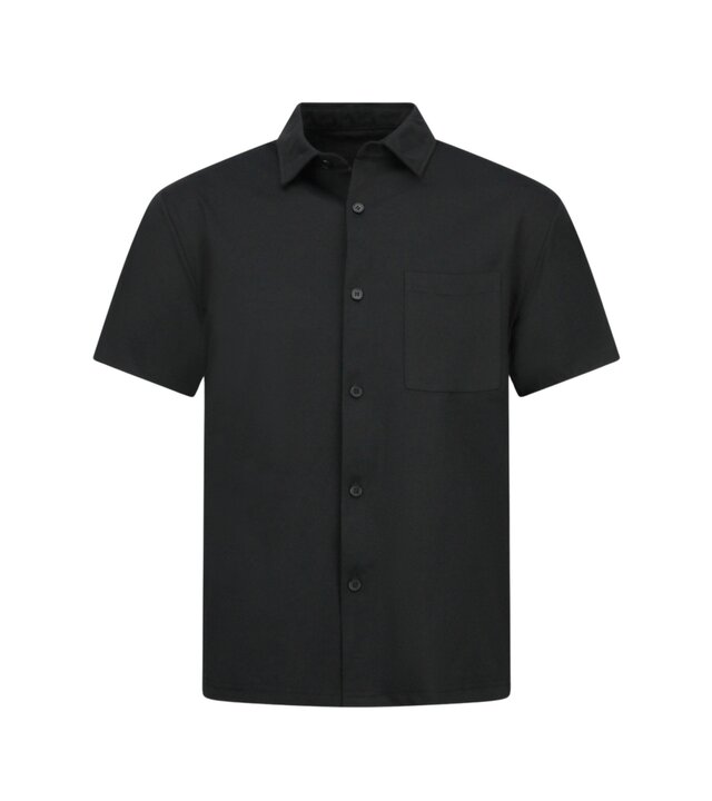 Enos Herren-Sommer-Set – Geripptes Oversize-Hemd und Shorts – Zweiteiliges Set – F-5830 – Schwarz