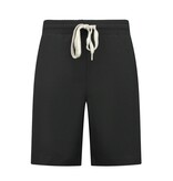 Enos Herren-Sommer-Set – Geripptes Oversize-Hemd und Shorts – Zweiteiliges Set – F-5830 – Schwarz