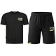ICON Herren-Sommerset – Oversize-T-Shirt und Shorts – Twinset – 2096 – Schwarz