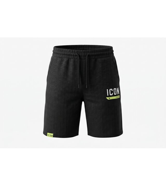 True Rise ICON Herren-Sommerset – Oversize-T-Shirt und Shorts – Twinset – 2096 – Schwarz