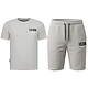 ICON Herren-Sommerset – Oversize-T-Shirt und Shorts – Twinset – 2096 – Grau