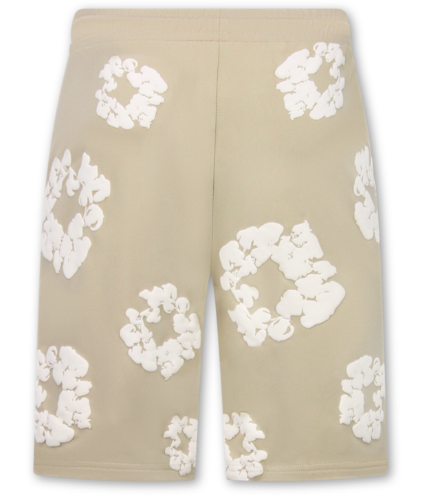 True Rise Sommer-Set für Herren mit Blumenmuster – Blumenanzug mit Shorts, Herren-Twinset – 1770 – Braun