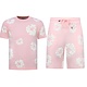 Sommer-Set für Herren mit Blumenmuster – Blumenanzug mit Shorts, Herren-Twinset – 1770 – Rosa