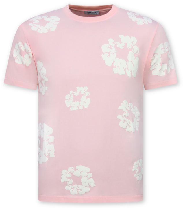 True Rise Sommer-Set für Herren mit Blumenmuster – Blumenanzug mit Shorts, Herren-Twinset – 1770 – Rosa
