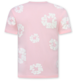 True Rise Sommer-Set für Herren mit Blumenmuster – Blumenanzug mit Shorts, Herren-Twinset – 1770 – Rosa