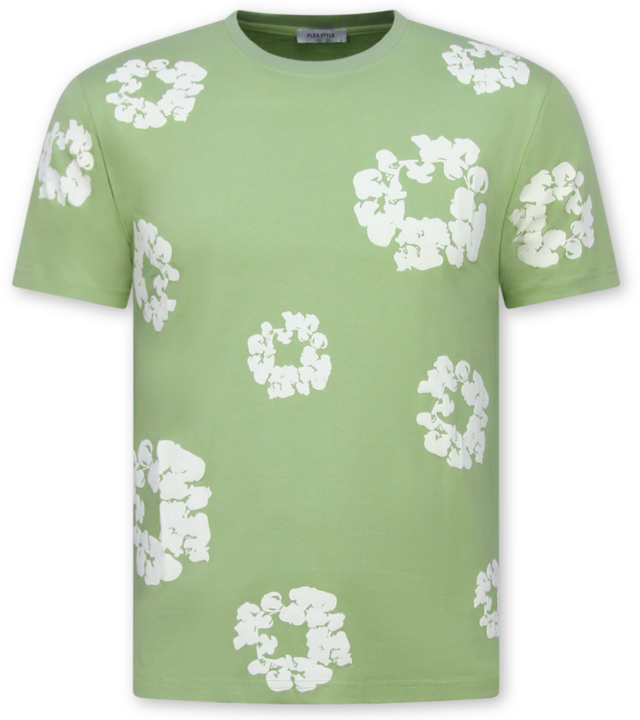 True Rise Sommer-Set für Herren mit Blumenmuster – Blumenanzug mit Shorts, Herren-Twinset – 1770 – Grün