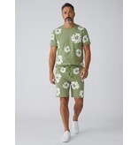 True Rise Sommer-Set für Herren mit Blumenmuster – Blumenanzug mit Shorts, Herren-Twinset – 1770 – Grün
