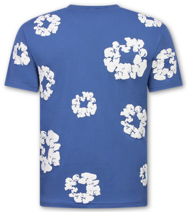 True Rise Sommer-Set für Herren mit Blumenmuster – Blumenanzug mit Shorts, Herren-Twinset – 1770 – Marineblau