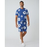 True Rise Sommer-Set für Herren mit Blumenmuster – Blumenanzug mit Shorts, Herren-Twinset – 1770 – Marineblau