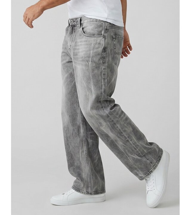 True Rise Baggy-Jeans für Herren – Oversized-Jeans – Jeans für Erwachsene – YX3606 – Grau